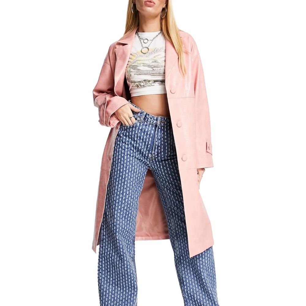 Topshop Coat Pink Size Medium